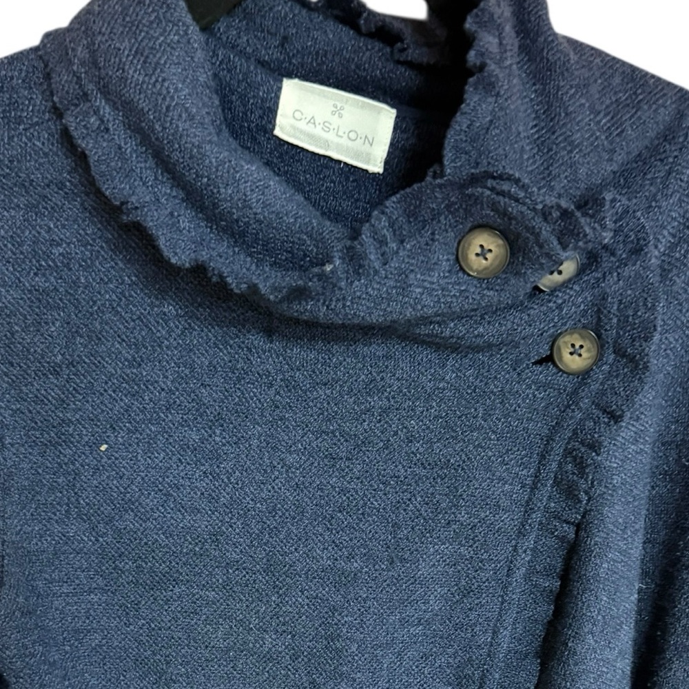 Caslon Dark Navy Button-Trim Pea Coat
